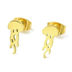 Jellyfish Милая тема зверюшки 304 серьги-гвоздики из нержавеющей стали, медуза, 12x5.5 мм