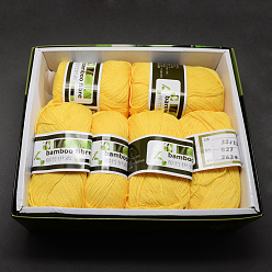 Желтый Мягкие детские нити, с бамбукового волокна и шелка, желтые, 1 мм, о 50 г / рулон, 6 рулонов / коробке