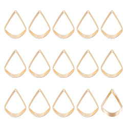 Light Gold 16 латунные подвески шт., очарование слезы, золотой свет, 27x21x2 мм, отверстие : 1.4 мм