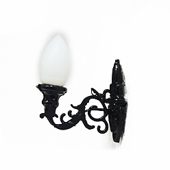 Черный Миниатюрные украшения из нержавеющей стали для настенного уличного светильника, аксессуары для домашнего кукольного домика с микро-ландшафтом, притворяясь опорными украшениями, чёрные, 20x16 мм