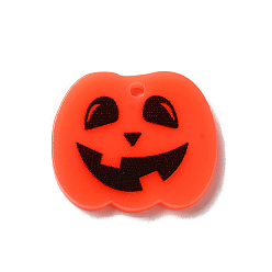 Pumpkin Halloween Charm, Printed Acrylic Pendants , Pumpkin, 18.5x21.5x2mm, Hole: 1.5mm