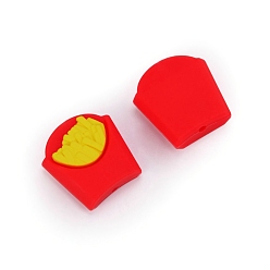 Food Мультяшные силиконовые фокусные бусины, красные, питание, 25x23 мм