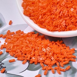 (QTL406) Непрозрачный Оранжевый Миюки четверть бусины тила, японский бисер, 2-луночное, (qtl 406) непрозрачный оранжевый, 5x1.2x1.9 мм, Отверстие : 0.8 мм , около 2400 шт / 50 г