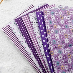 Фиолетовый Хлопковая фабрика, для пэчворка, шить ткани для пэчворка, площадь с цветочным узором, фиолетовые, 50x50 см, 7 листов / комплект