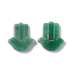 Зеленый Авантюрин Естественный зеленый авантюрин кабошонов, хамса рука, 37x32.5x7~8 мм