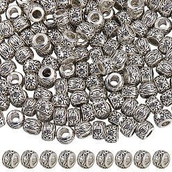 Античное Серебро 200Проставочные бусины из сплава в тибетском стиле, рондель, античное серебро, 8x5.5 мм, отверстие : 3.5 мм