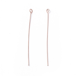 Розовое Золото Латунный штифт, долговечный, без кадмия и без свинца, розовое золото , 50~51x3x0.5 мм, 24 датчик, отверстие : 1.8 мм