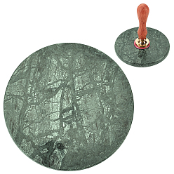 Teal Marble Wax Seal Mats, for Sealing Wax Stamp, Flat Round, Teal, 8.5~10.5cm, Box: 10.5x10.5x1.5cm