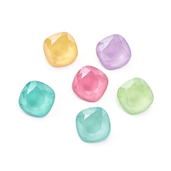 (52) Непрозрачная лаванда K 9 кабошоны из стеклянного страза, назад назад, стиль мокко, граненые, квадратный, разноцветные, 10x10x5.5 мм