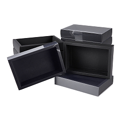 Черный Ящик из крафт-бумаги, Праздничные подарочные упаковочные коробки, подарочные коробки, для ювелирных изделий, свадьба, с пластиковыми окнами пвх, чёрные, 15x9x5.2 см