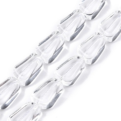 Прозрачный Прозрачные стеклянные бусины, трапециевидные, прозрачные, 16.5x11x7.5 мм, отверстие : 0.8 мм, около 23 шт / нитка, 14.96 дюйм (38 см)