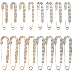 (52) Непрозрачная лаванда 16шт. 4 стили брошь-булавка из сплава, килт булавка для утяжки талии брюки женские, со стразами, 57~71x13~17.5x8 мм, 4 шт / стиль