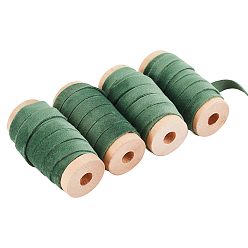 Medium Sea Green Velvet Ribbon, for Bowknot Making, Flat, Medium Sea Green, 3/8 inch(10mm), about 4.92 Yards(4.5m)/Roll