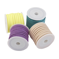 (52) Непрозрачная лаванда Шнуры из искусственной замши, искусственная замшевая кружева, разноцветные, 4x1.5 мм, около 5.46 ярдов (5 м) / рулон, 4 рулонов / набор