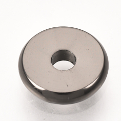 Gunmetal Brass Spacer Beads, Disc, Gunmetal, 8x1.5mm, Hole: 2mm