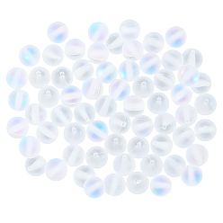 Лунный Камень 120 нити из синтетических бусин из лунного камня, матовые, круглые, 8 мм, отверстие : 1 мм