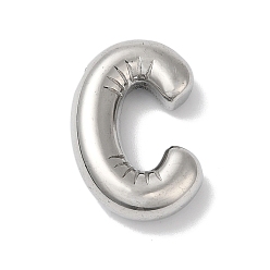Letter C Не тускнеющие 304 подвески из нержавеющей стали, буквенное очарование, буква С, 20x13x5 мм, отверстие : 3x2.5 мм