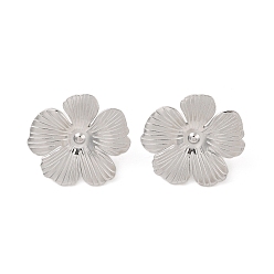 Нержавеющая Сталь Цвет Не тускнеющие серьги-гвоздики из нержавеющей стали с цветком для женщин, цвет нержавеющей стали, 304 мм