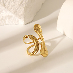 Самородки Океанская тематика 304 открытые манжеты из нержавеющей стали для женщин, золотые, самородки, размер США 8 1/4 (18.3 мм)