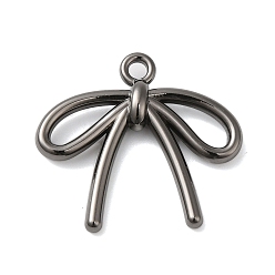 Черный Стойки подвески обшивки сплава, без кадмия и без свинца, бантом, чёрные, 21x23x4 мм, отверстие : 2 мм