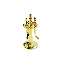 Золотой Миниатюрный набор инструментов для чистки сплавов, кисть и шпатель, аксессуары для домашнего кукольного домика с микро-ландшафтом, притворяясь опорными украшениями, золотые, 22x50 мм