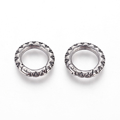 Antique Silver 304 Stainless Steel Spring Gate Rings, O Rings, Antique Silver, 21.5x3.5mm, Inner Diameter: 15mm