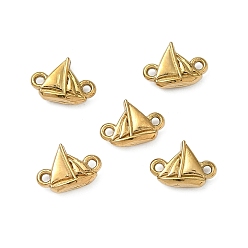 Настоящее золото 18K 304 ссылки нержавеющей стали, подвески-соединители для парусников, ионное покрытие (ip), реальный 18 k позолоченный, 6.5x8.5x2.5 мм, отверстие : 0.8 мм