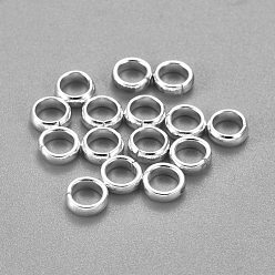 Серебро 201 Быстроразъемные соединения из нержавеющей стали, связывающий кольца, закрыты, но распаян, серебряные, 6x2 мм, внутренний диаметр: 4 мм