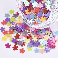 (52) Непрозрачная лаванда Аксессуары для орнаментов, пластиковые пайетки / блестки из пвх, с покрытием AB цвета, цветок, разноцветные, 4.5x5x0.4 мм, около 90000 шт / 500 г