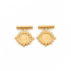 Настоящее золото 14K Ионное покрытие (ip) 304 настройки эмали подвески из нержавеющей стали, звезда, реальный 14 k позолоченный, 14x12x2 мм, отверстие : 1.4 мм