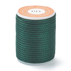 Зеленый Полиэстер плетеные шнуры, для изготовления ювелирных изделий из бисера, зелёные, 1.5 мм, около 4.37 ярдов (4 м) / рулон