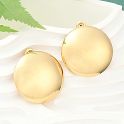 Настоящее золото 14K 304 из нержавеющей стали серьги, плоско-круглые, реальный 14 k позолоченный, 34 мм