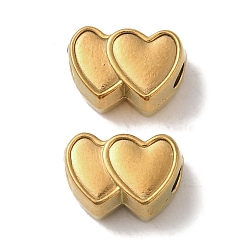 Золотой Ионное покрытие (ip) 304 шарики из нержавеющей стали, сердце, золотые, 8x12x6 мм, отверстие : 2.4 мм