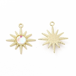 Белый Стойки подвески обшивки сплава, солнечные чары, cmолой, золотой свет, без кадмия, без никеля и без свинца, белые, 28x25x5 мм, отверстие : 1.8 мм