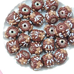 Верблюжий Непрозрачные акриловые бусины, бусины ручной работы, Эмаль стиле, рондель, верблюжие, 18~23 мм