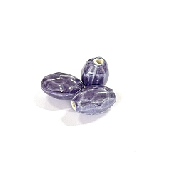 Фиолетовый Фарфоровые бусины ручной работы, для украшения ожерелий и материалов для поделок своими руками, рис форма, фиолетовые, 24x16 мм, отверстие : 3 мм