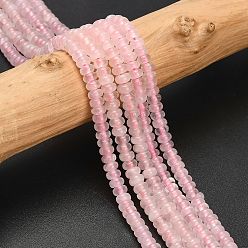 Розовый Кварц Природного розового кварца нитей бисера, рондель, 4x1.5 мм, отверстие : 0.7 мм, около 155 шт / нитка, 14.96'' (38 см)