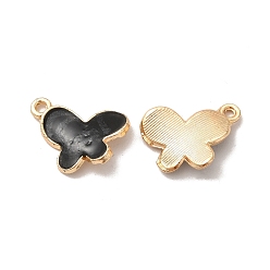 Mixed Color Alloy Enamel Pandants, Lead Free & Cadmium Free, Light Gold, Butterfly Charm, Mixed Color, 18x15x3mm, Hole: 1.6mm