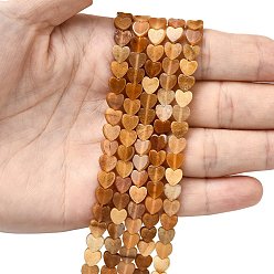 Топаз Нефрит Природный Топаз нефрита бисер нитей, сердце, 6x6x2 мм, отверстие : 0.7 мм, около 65~72 шт / нитка, 65~72 шт / нитка, 34~39 см