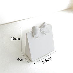 Белый Стенды для ювелирных изделий из гипсового ожерелья с бантом, белые, 9.5x4x10 см