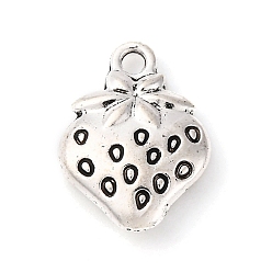 Античное Серебро Сплавочные подвески тибетского стиля, клубника прелести, античное серебро, 15x11x3.5 мм, отверстие : 1.6 мм