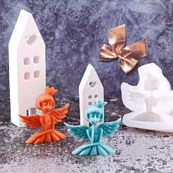 Белый Крыло ангел принцесса силиконовая форма ангел помадка украшение для торта выпечка шоколад ароматерапия гипсовая форма для свечей, белые, 85x85x25 мм