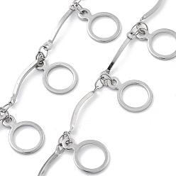 Нержавеющая Сталь Цвет 304 цепи из нержавеющей стали ссылка, с катушкой, пайки, кольцо, цвет нержавеющей стали, 8.5x11.5x0.5 мм, 5 м / рулон