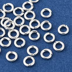 Серебро Латунные кольца прыжок открыт, без свинца, без кадмии и без никеля, кольцо, серебряные, 3x1 мм, внутренний диаметр: 1.6 мм, 18 датчик