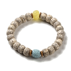 Mixed Stone Synthetic Turquoise & Moon and Star Bodhi Beaded Stretch Bracelets, Inner Diameter: 2-1/4 inch(5.65cm)