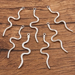 Змея Сплавочные подвески тибетского стиля, античное серебро, змея, 55x20 мм