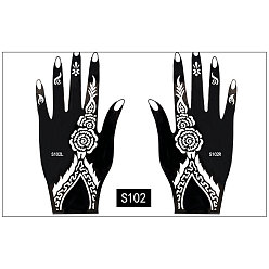 Black Body Art Tattoo Stencil for Hands, Temporary Tattoo Template, Black, 21x12cm