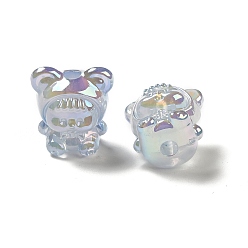 Thistle UV Plating Rainbow Iridescent Acrylic Beads, Baby Girl with Bear Clothes, Thistle, 17.5x16.5x14mm, Hole: 3.5mm