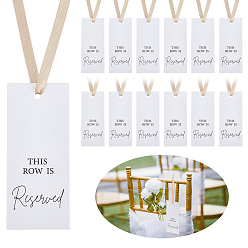 Бежевый 12шт. бумажная табличка с указанием зарезервированного места, прямоугольные, с полиэфирной лентой, бежевые, 305x10x0.1 мм
