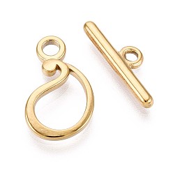 Teardrop 304 из нержавеющей стали застежками тумблеры, золотые, слеза, 17.5x10x2 мм, отверстие : 2.2 мм